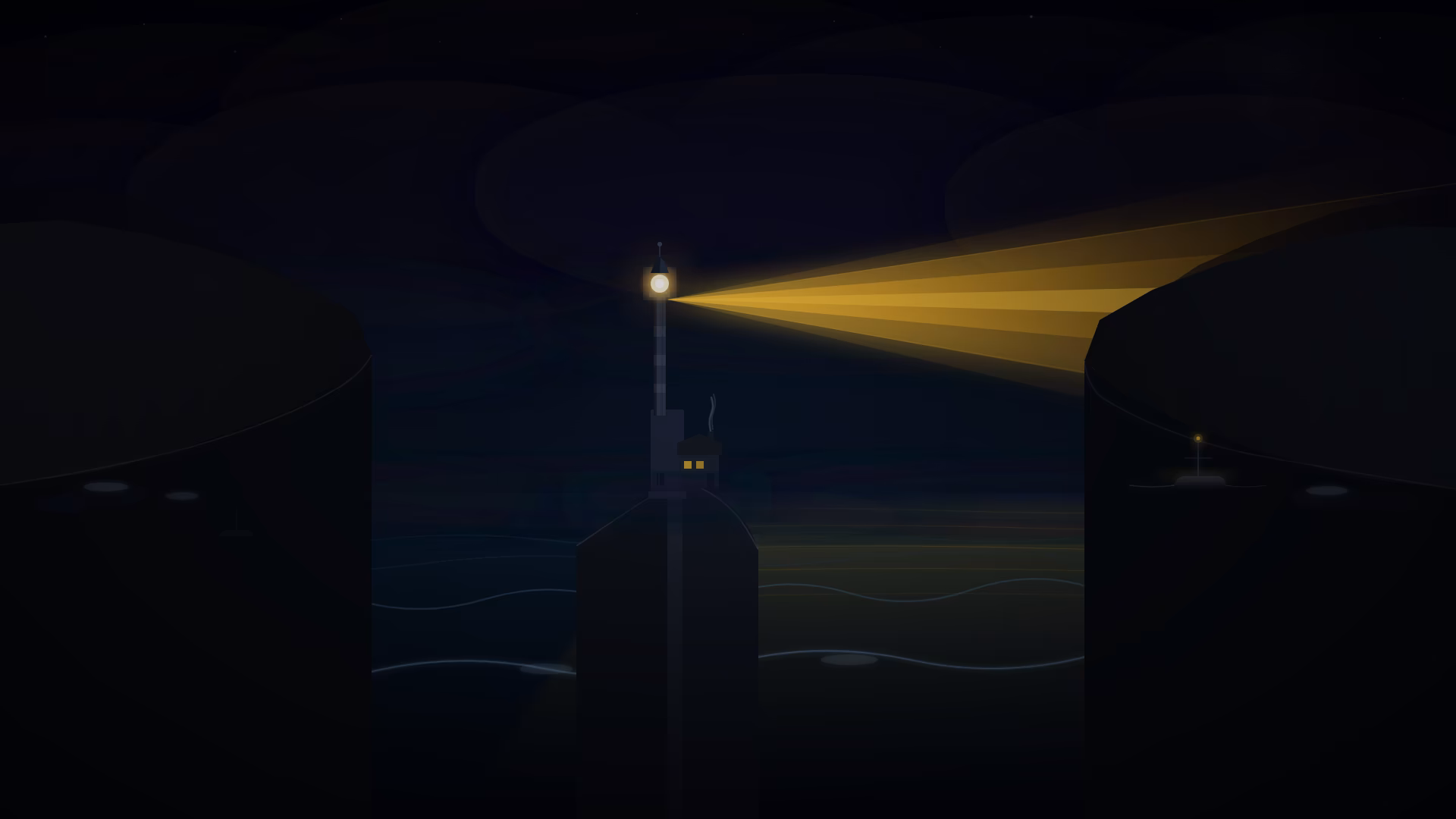 A lighthouse beacon casting golden light across a dark stormy ocean symbolising trading regulation